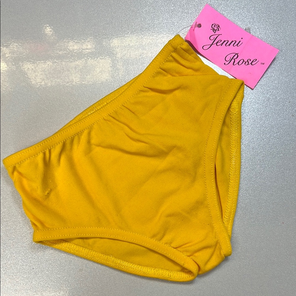 Jenni Rose Cheer Spanks C/M Leotard Brief NWT Gold